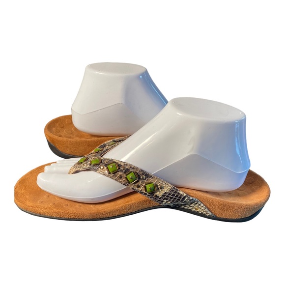 Vionic Beaded Snake Skin Bohemian Sandals 10 - Picture 6 of 14